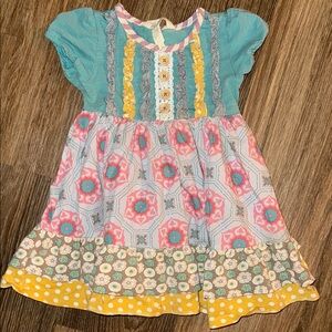 Matilda Jane girls size 2 Colorful Kids Dress with Floral Patterns